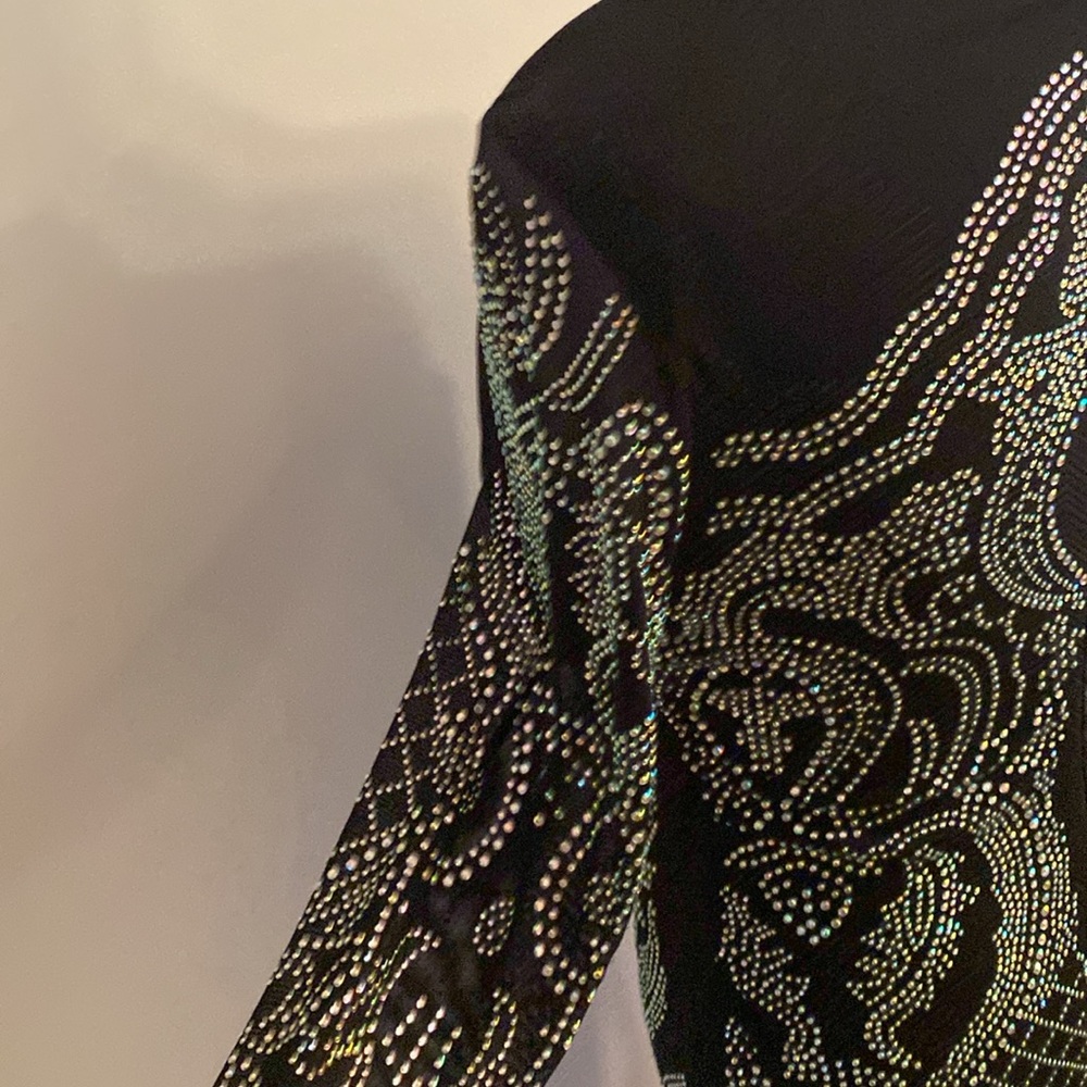 Fashion Nova 1XL black long dress with silver beads - Picture 10 of 13
